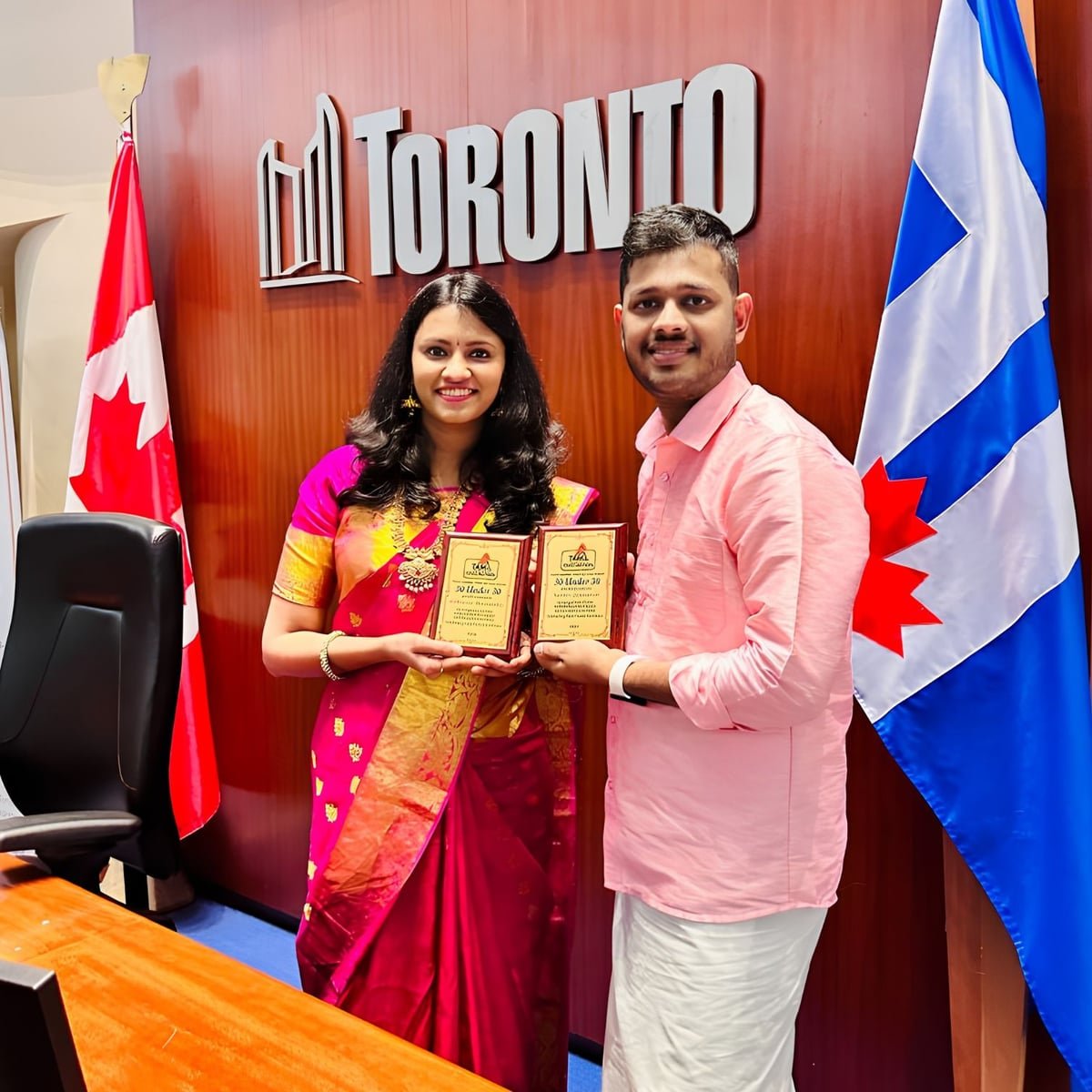 KO 360 founders at the Tamil Heritage Month 2026 30 Under 30 recognition event at Toronto City Hall.